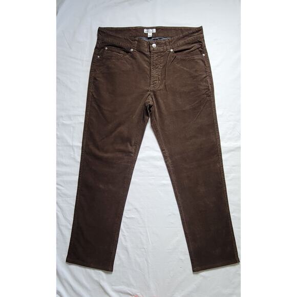 PETER MILLAR Corduroy Pants Five Pocket Dark Brown Men's 34x30 Style MF17B92 - Picture 1 of 10